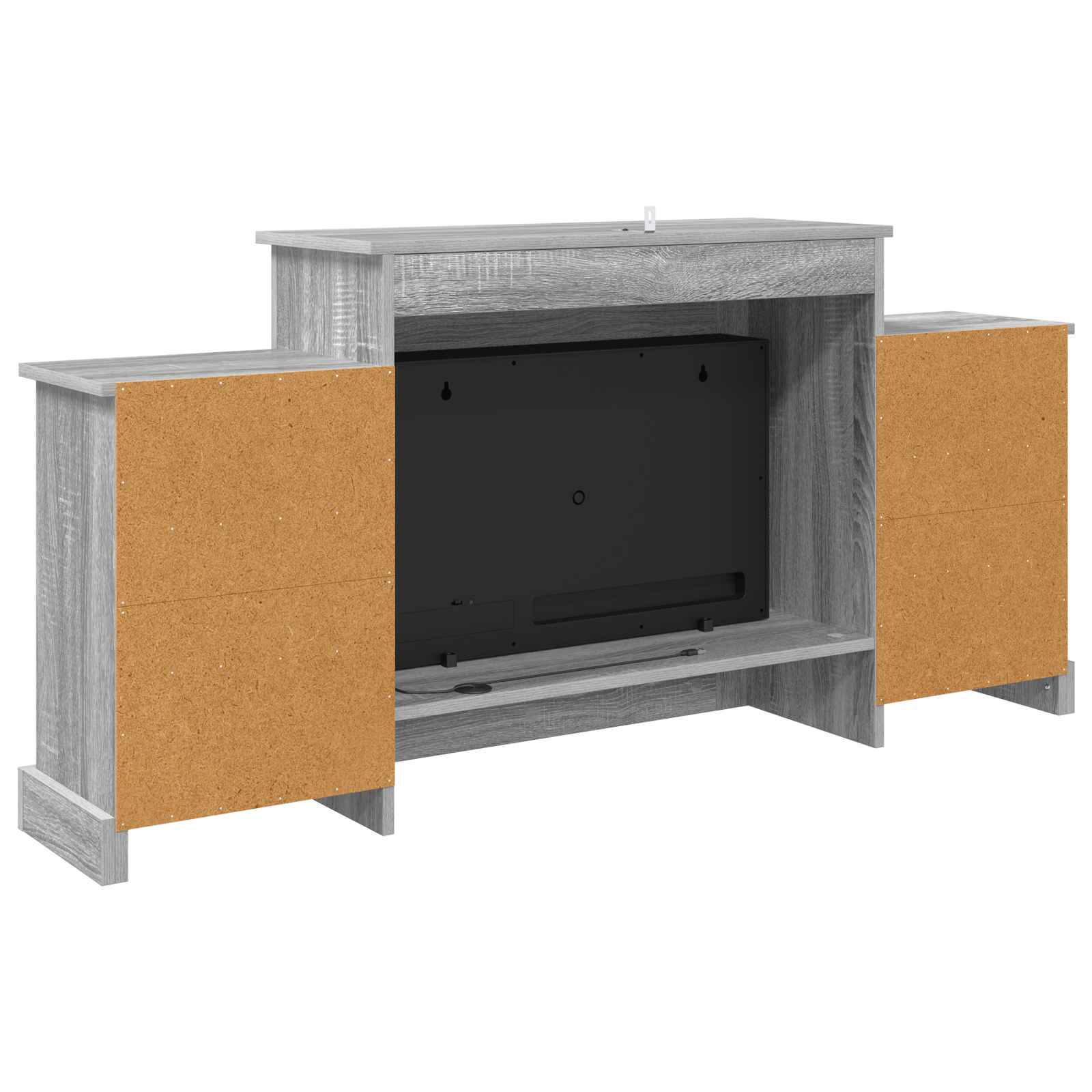 Električni kamin Siva Sonoma 140 x 30 x 67 cm Inženirski les