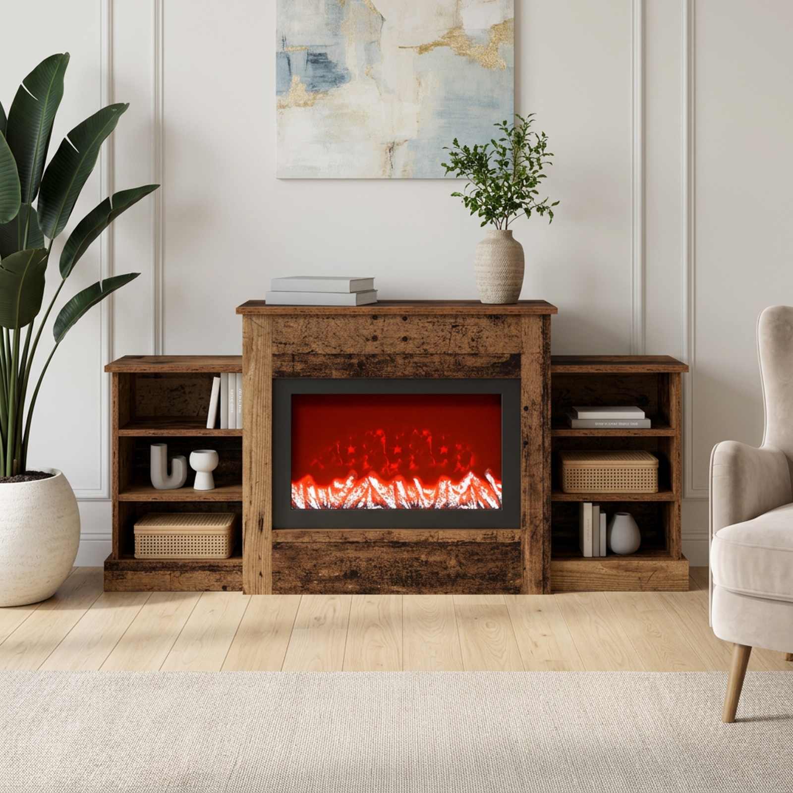 Električni kamin Star les 140 x 30 x 67 cm Inženirski les
