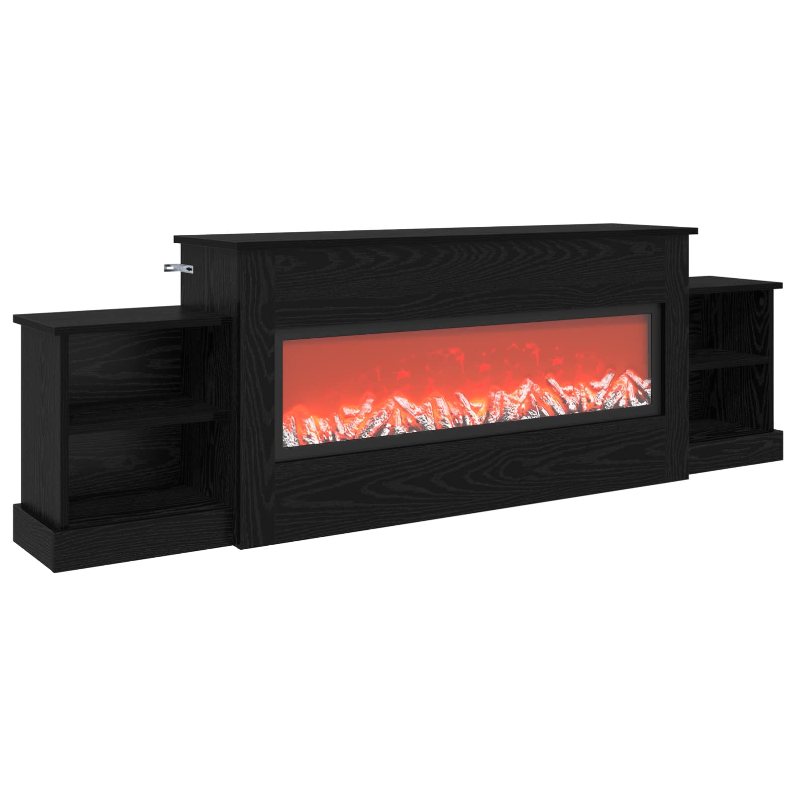 Električni kamin Črni hrast 177 x 30 x 56,5 cm Inženirski les