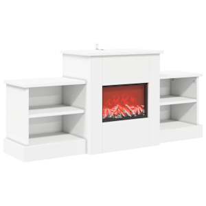 vidaXL Elektriline kamin Valge 110 x 30 x 50 cm Tehispuit