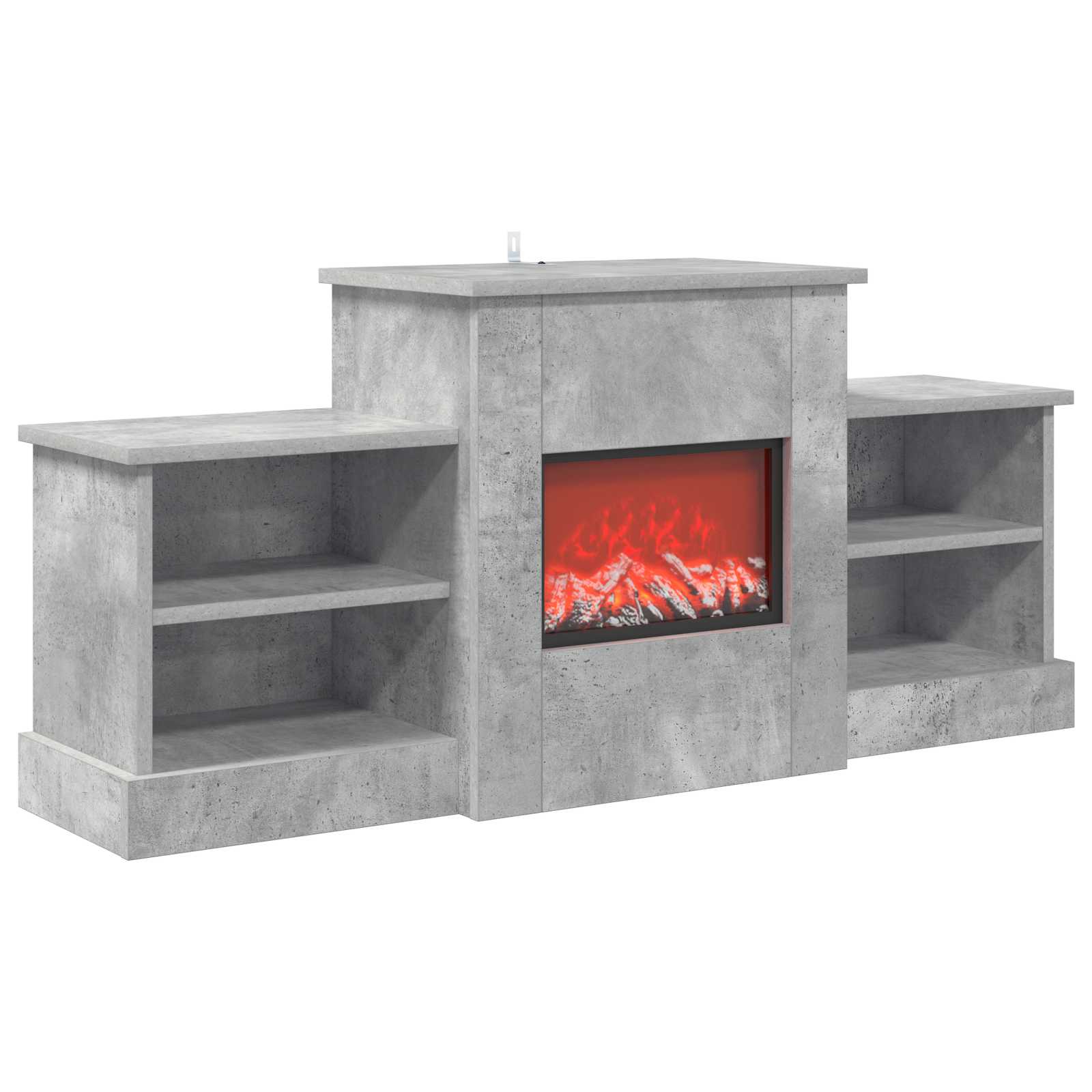vidaXL Elektrisk peis Betong 110 x 30 x 50 cm Konstruert tre