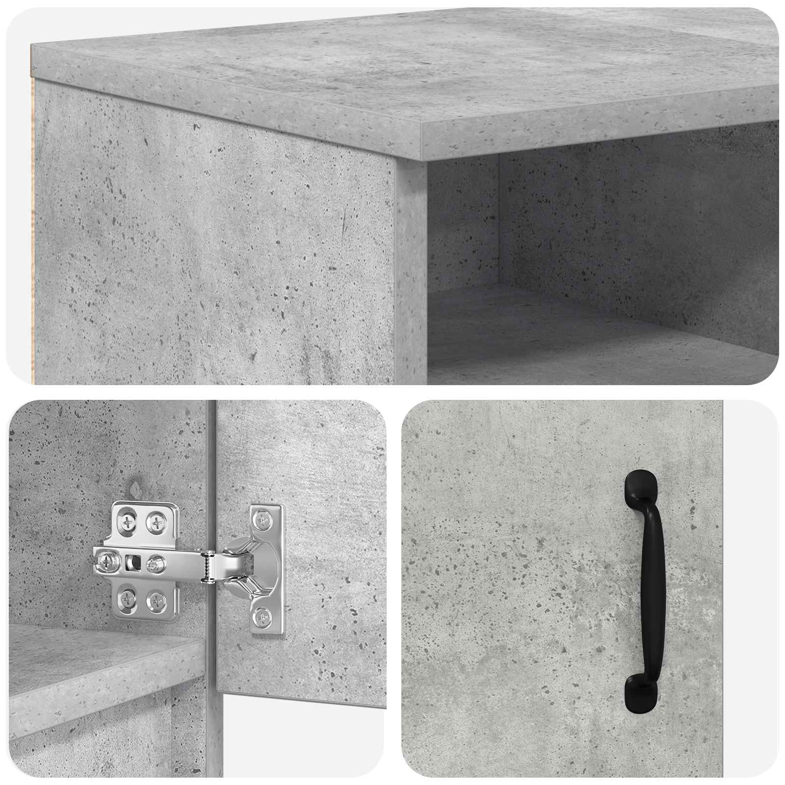 Električni kamin Beton 165 x 28,5 x 47 cm Inženirski les
