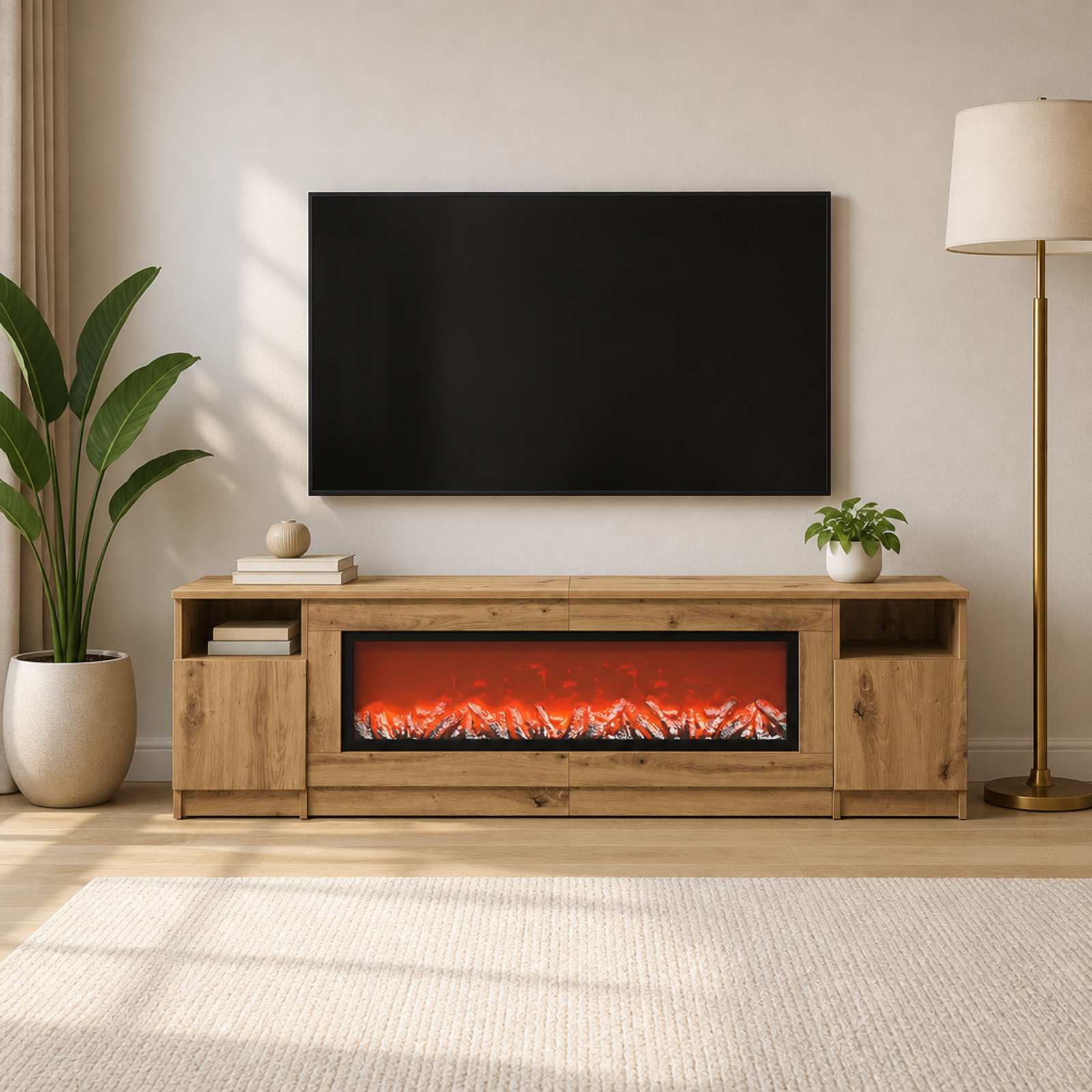 Električni kamin Artisan hrast 165 x 28,5 x 47 cm