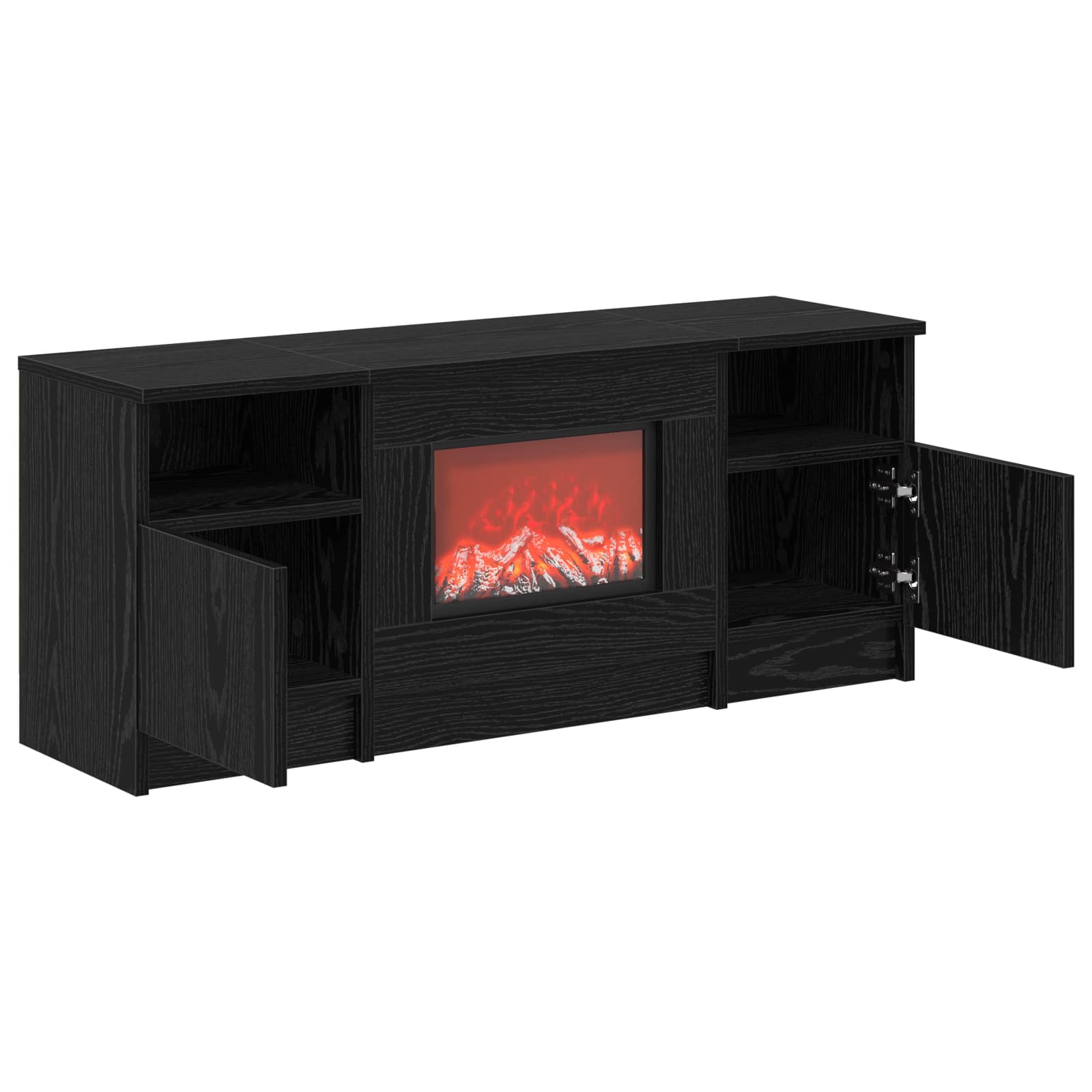 Električni kamin Črni hrast 98 x 28,5 x 40,5 cm Inženirski les