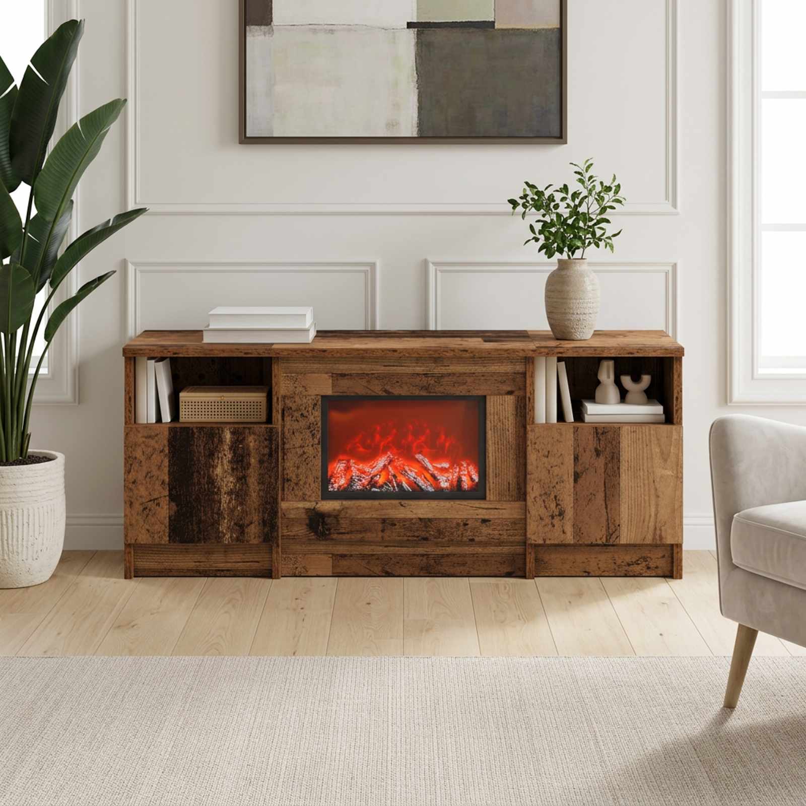 Električni kamin Artisan hrast 98 x 28,5 x 40,5 cm