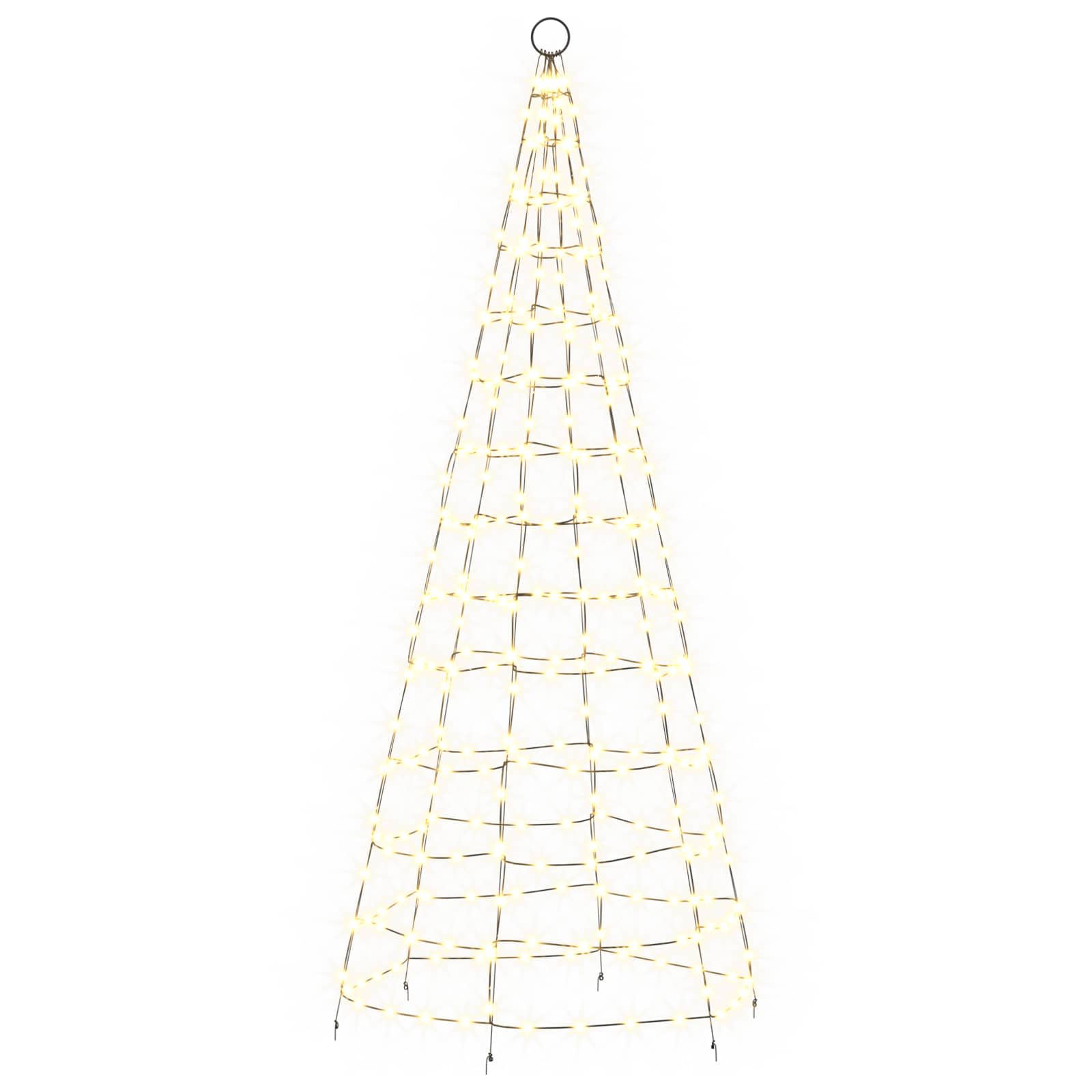 vidaXL - String - Boom - met - Vlaggenmast - Set - 180 - cm - 200 - LED's - Warmwit - Staal