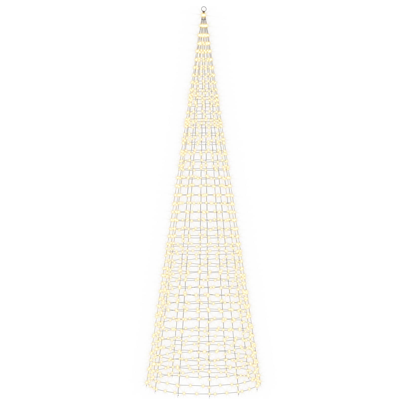 vidaXL - Kerstboomverlichting - met - grondspies - en - vlaggenmast - 500 - cm