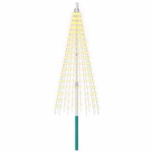 vidaXL J&otilde;ulupuu valgusti koos vaiade ja lipuvardaga 180 cm 270 LED-i