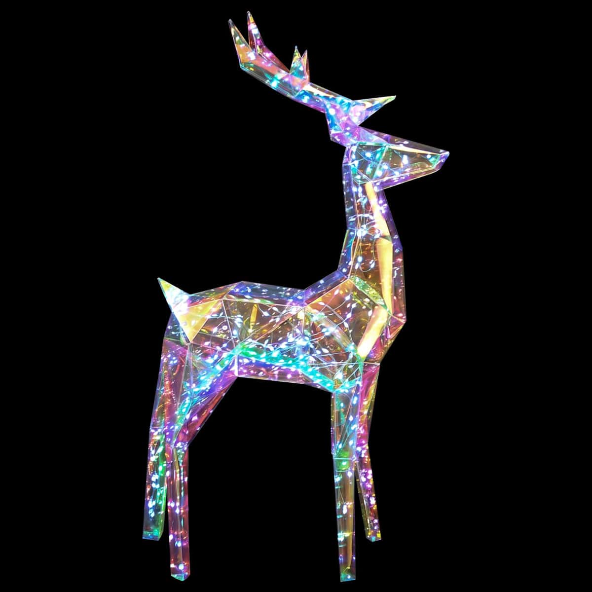 Prismatisk iriserende LED-rensdyr Flerfarvet 48 x 19 x 86 cm - Billede 3