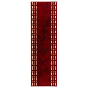 vidaXL Jooksurug FLORNES Kootud Punane Teemandid 67 x 150 cm PP 7 mm