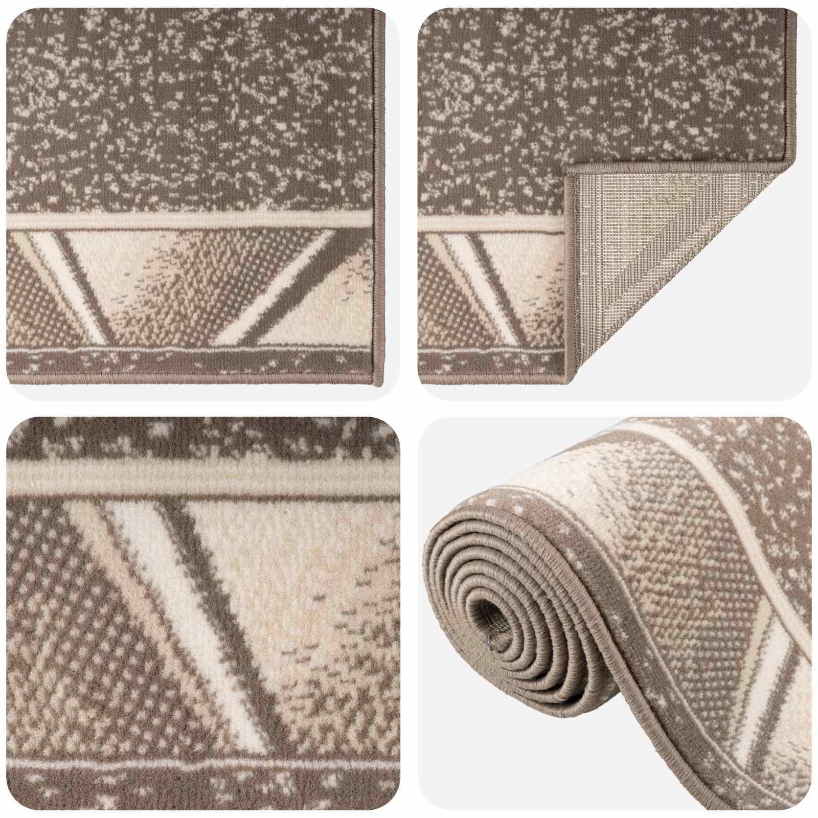 vidaXL - Lopers - Tapijt - FLORNES - Geweven - Taupe - 100 - x - 400 - cm - PP - 7 - mm