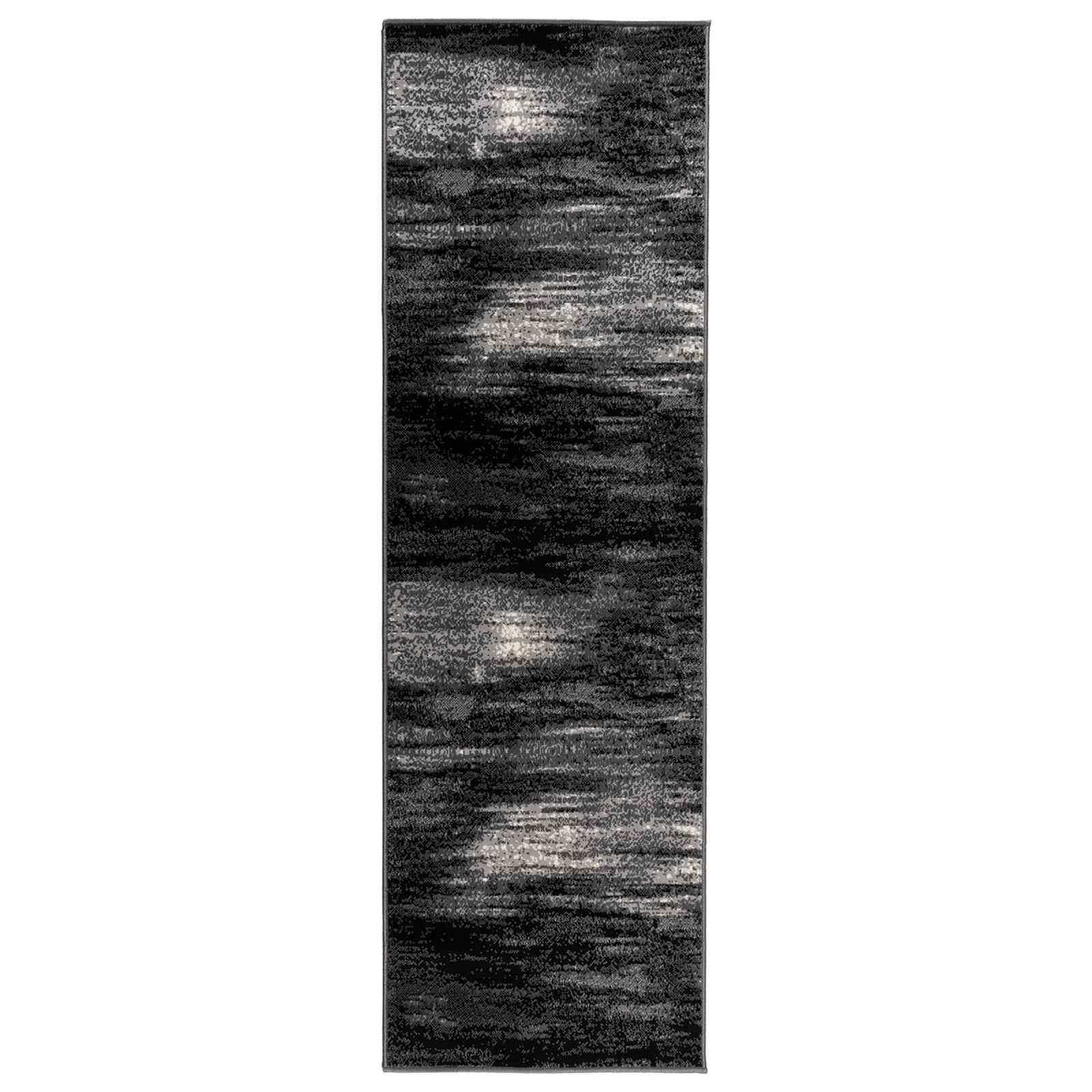 Tekstilni preproga FLORNES Tkano Črna Čopiči 80 x 250 cm PP