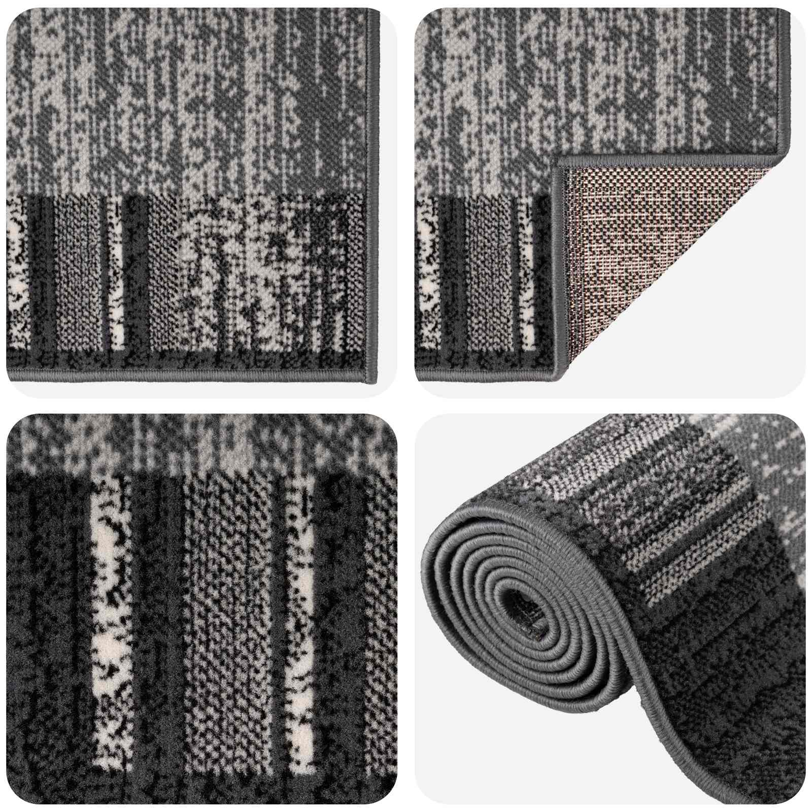 vidaXL - Lopers - Tapijt - FLORNES - Geweven - Grijs - 100 - x - 400 - cm - PP - 7 - mm