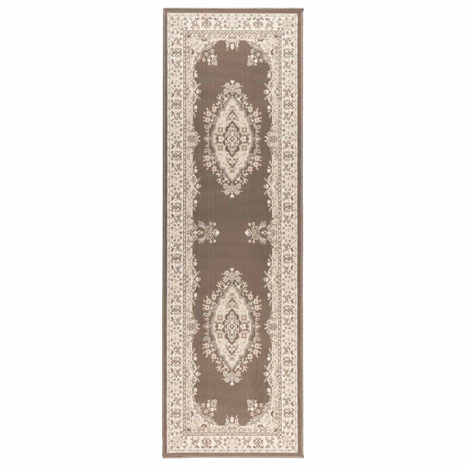 vidaXL Behúň na koberce FLORNES Tkaný Sivohnedá 67 x 350 cm PP 7 mm