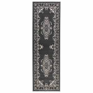Běhoun FLORNES Tkaný Šedý vzor 100 x 350 cm PP 7 mm - obrázek 2