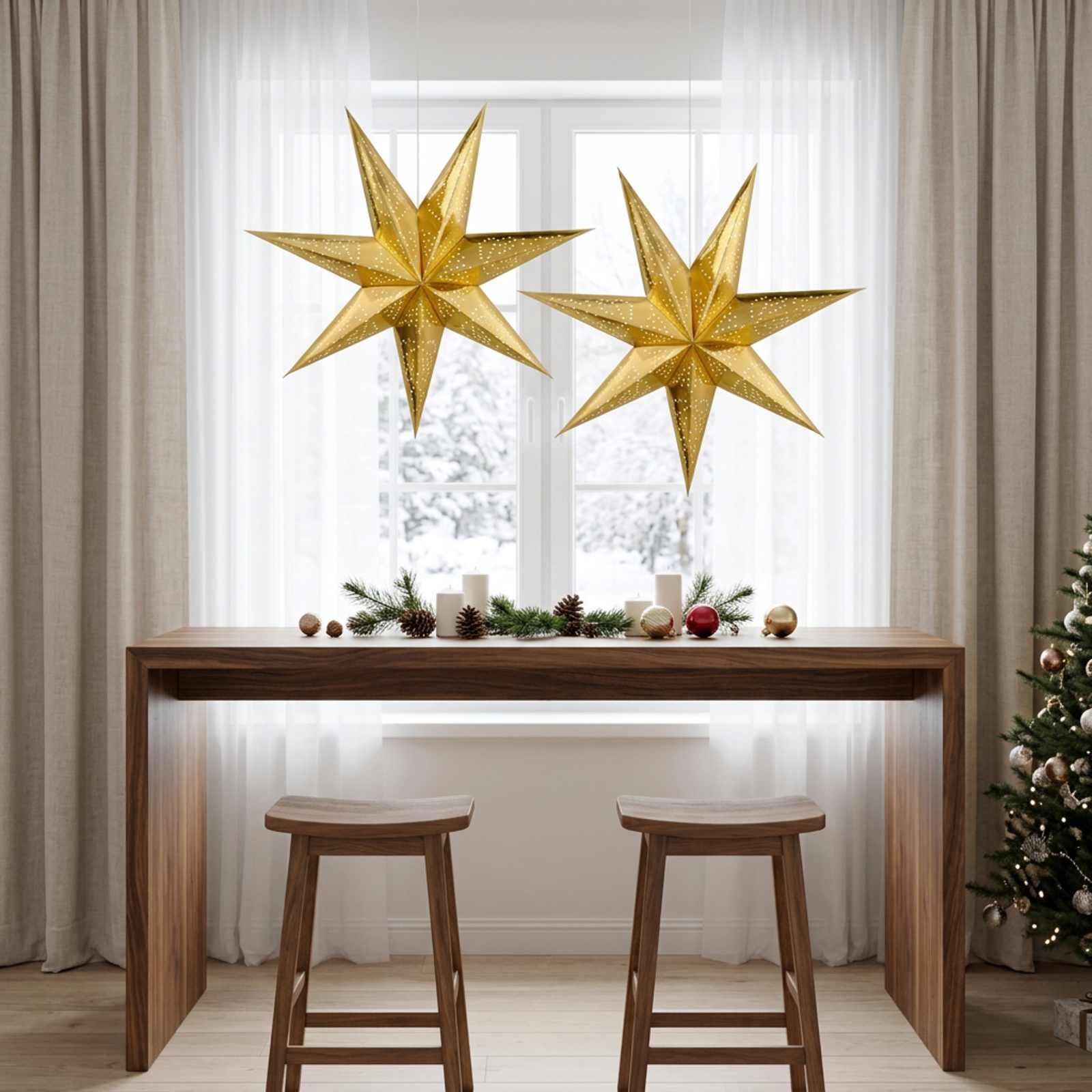 Božična Osvetljava RAAHE 2 kos 10 LED Toplo bela 45 x 6 x 45 cm