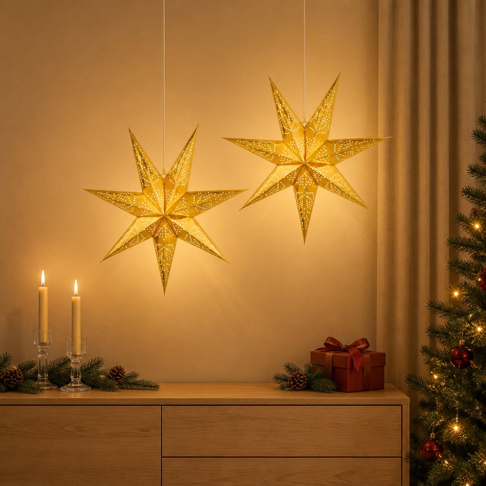 Božična Osvetljava RAAHE 2 kos 10 LED Toplo bela 45 x 6 x 45 cm
