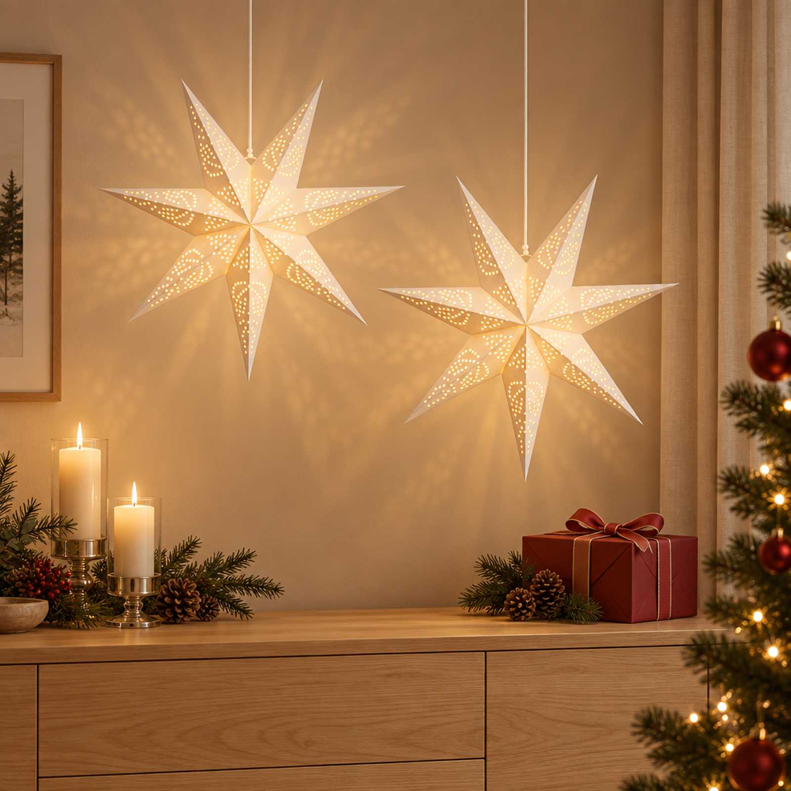 Božična Osvetljava RAAHE 2 kos 10 LED Toplo bela 45 x 6 x 45 cm