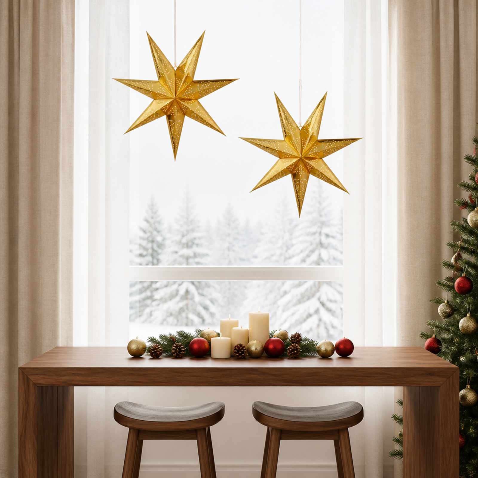 vidaXL Julebelysning RAAHE 2 stk. 10 LED'er Varm hvid 60 x 6 x 60 cm
