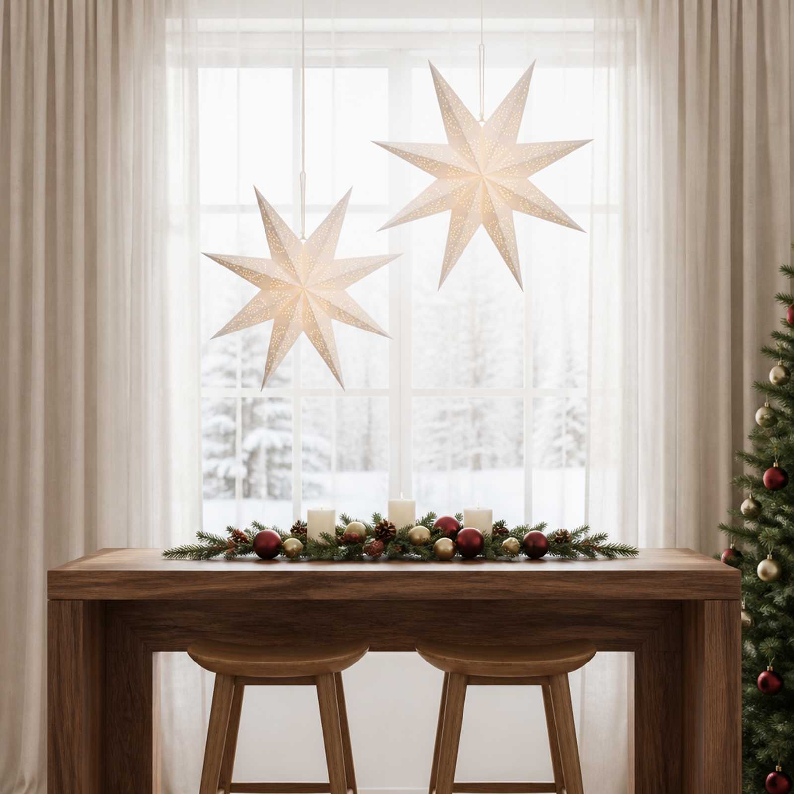 vidaXL Julebelysning RAAHE 2 stk. 10 LED'er Varm hvid 60 x 6 x 60 cm