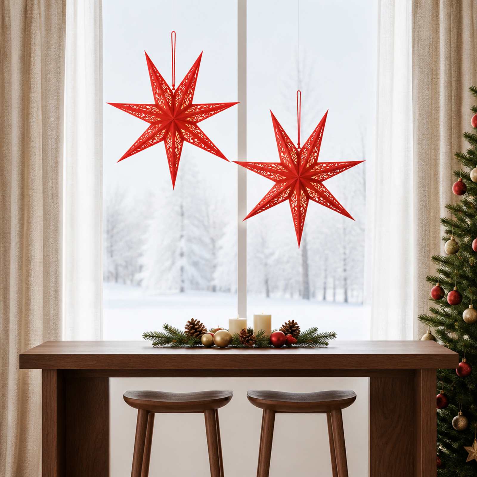 Božična Osvetljava RAAHE 2 kos 10 LED Toplo bela 45 x 6 x 45 cm