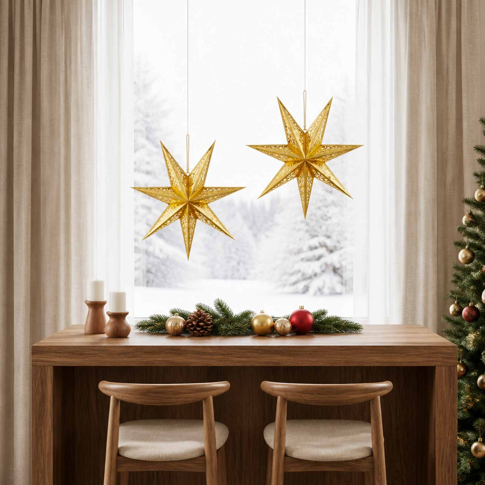Božična Osvetljava RAAHE 2 kos 10 LED Toplo bela 60 x 6 x 60 cm
