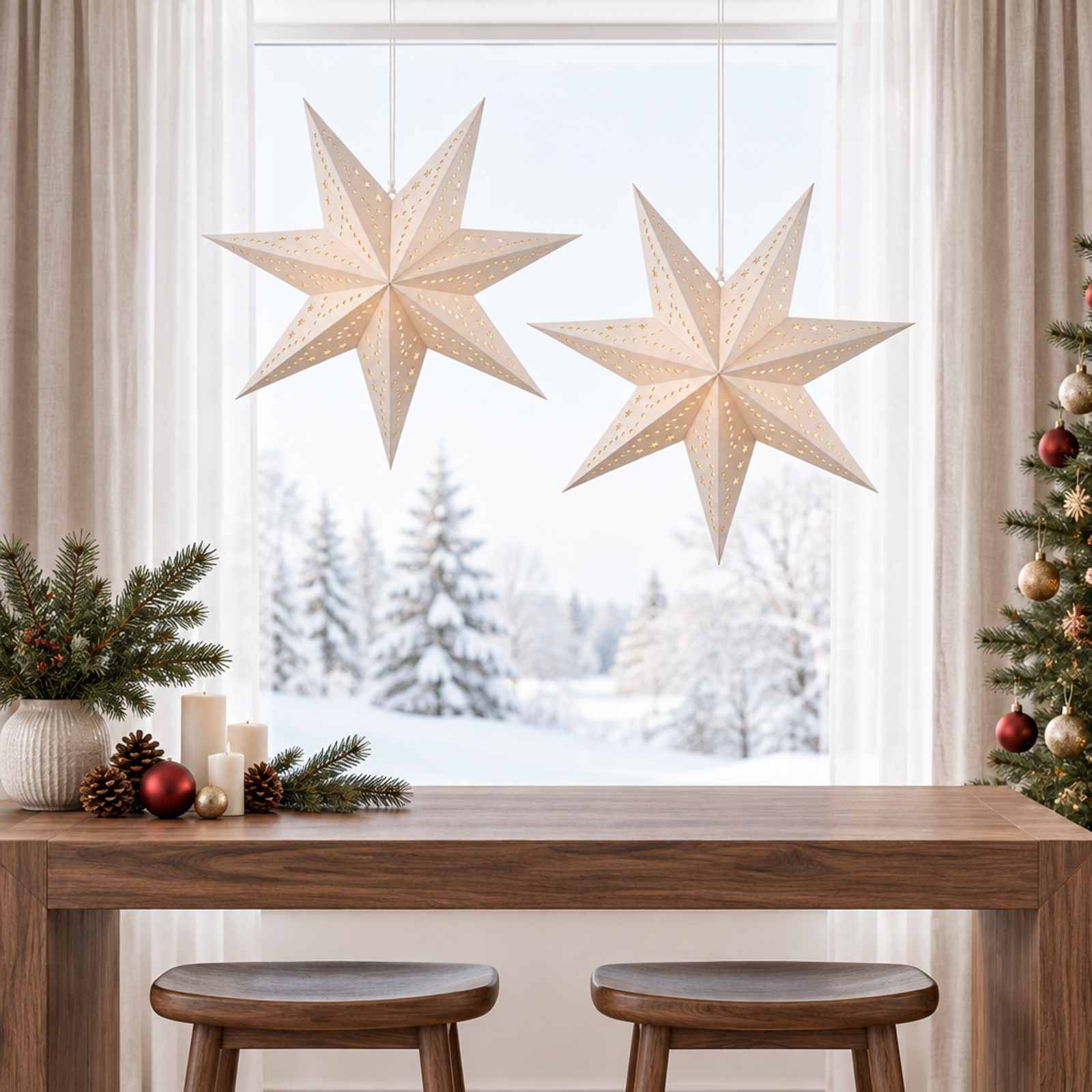 vidaXL Julebelysning RAAHE 2 stk. 10 LED'er Varm hvid 60 x 6 x 60 cm