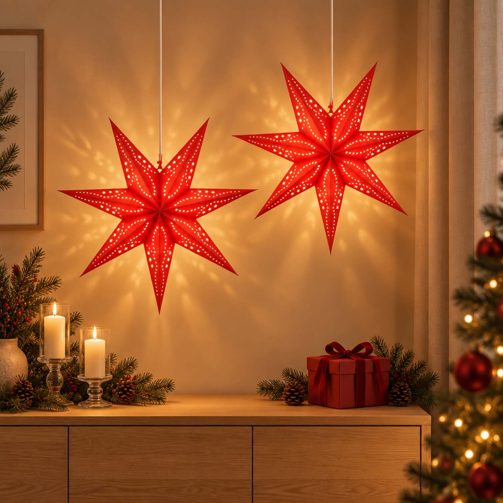 Božična Osvetljava RAAHE 2 kos 10 LED Toplo bela 60 x 6 x 60 cm