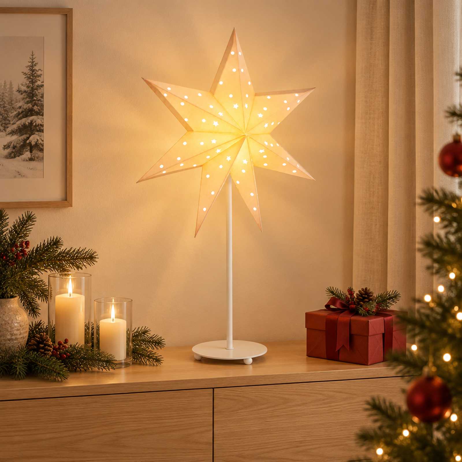 vidaXL Kerstverlichting RAAHE Warmwit 55 x 15 x 70 cm wit, foto 2