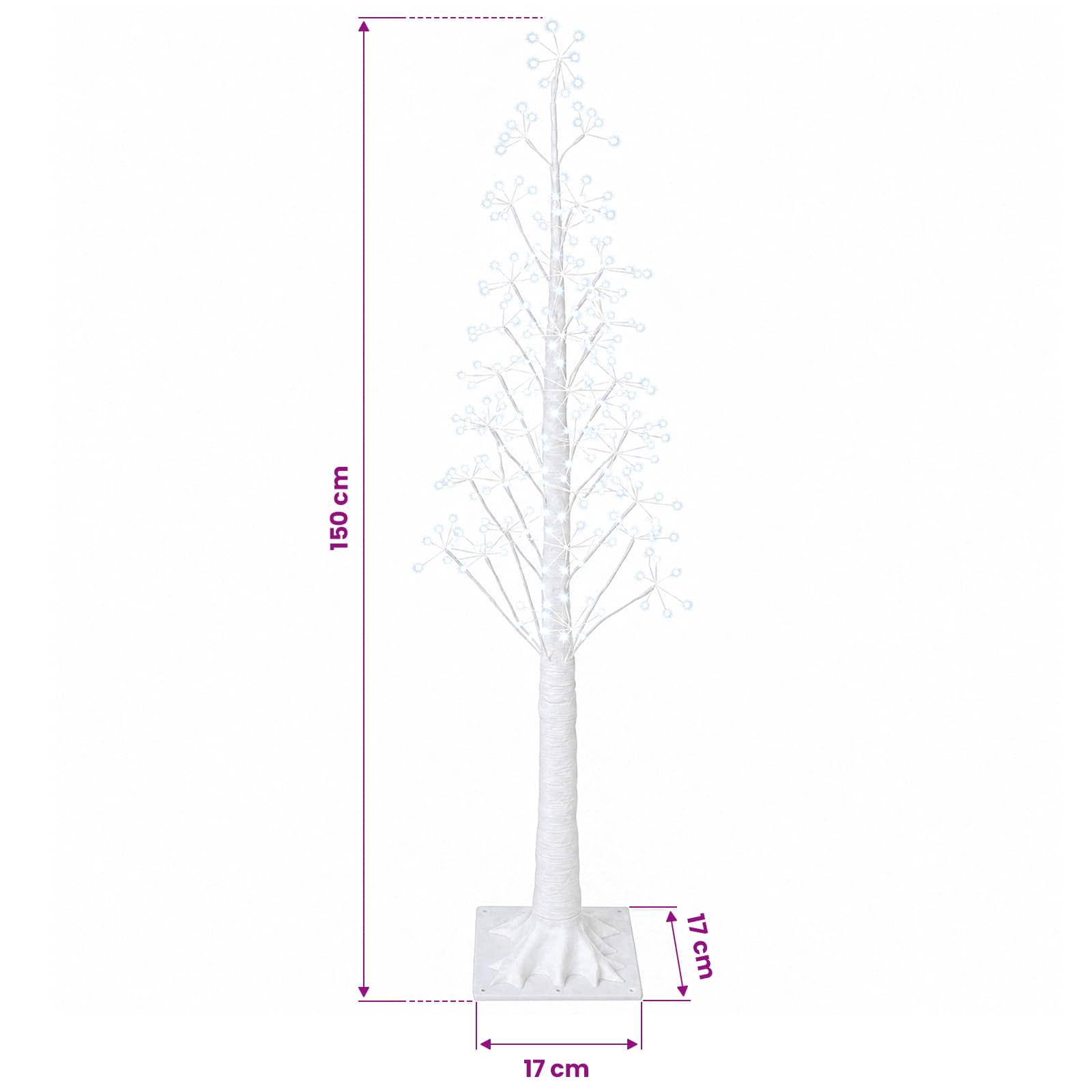 Božično drevo starburst Bela 17 x 17 x 150 cm Plastika 304 LED