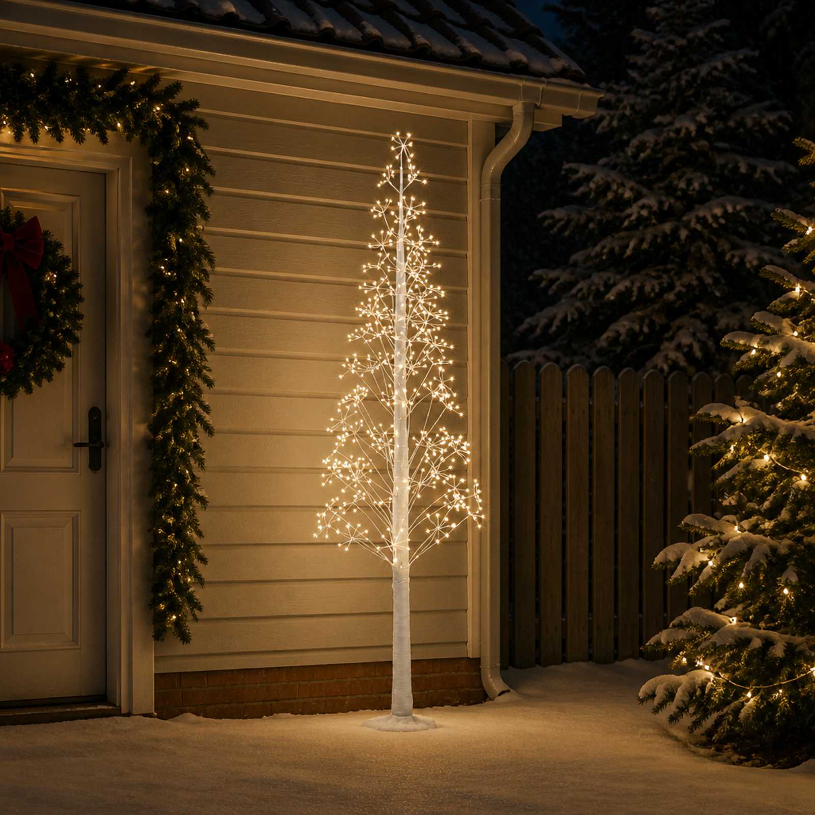 Božično drevo starburst Bela 25 x 25 x 240 cm Plastika 688 LED