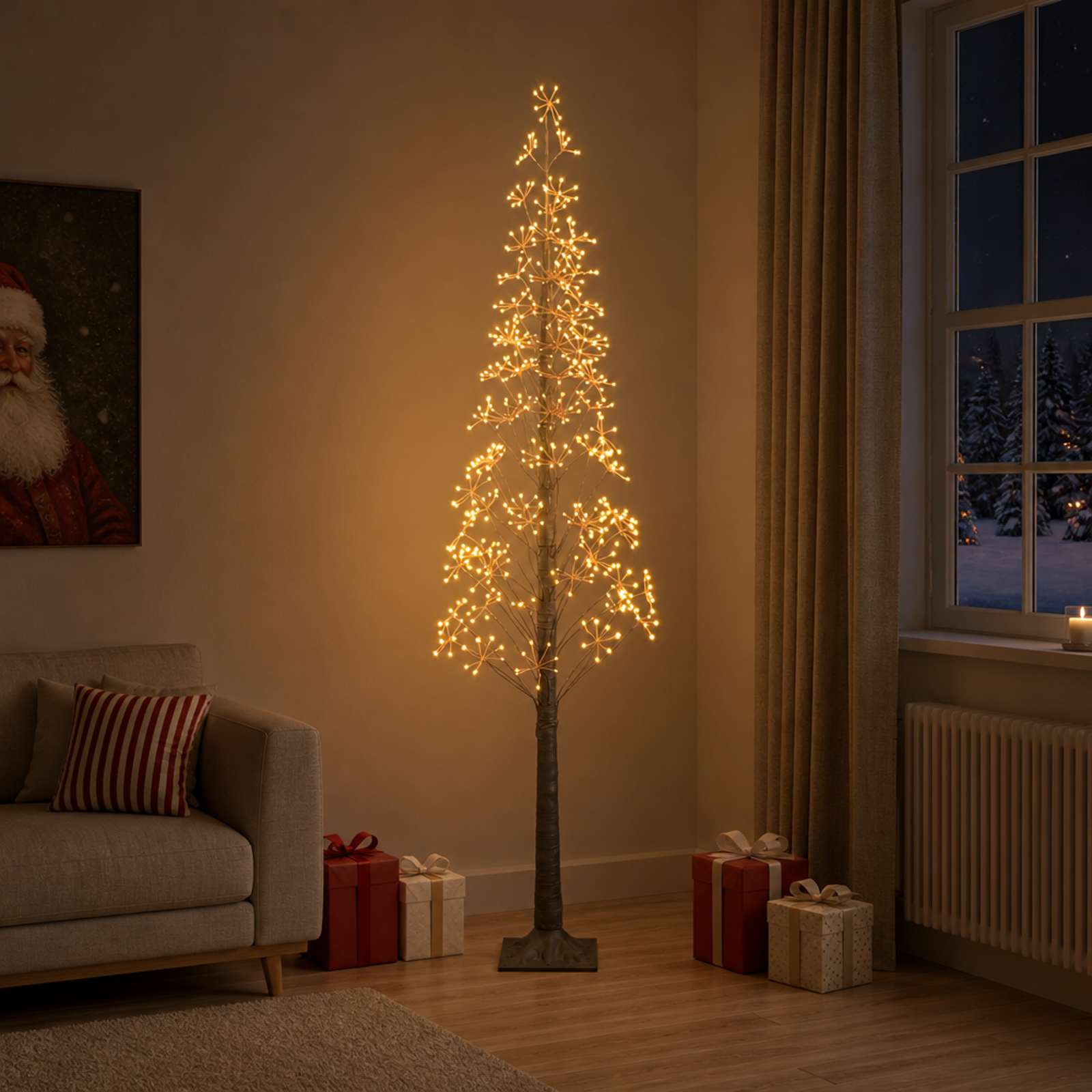 Tähekujuline jõulupuu Pruun 25 x 25 x 210 cm Plastmass