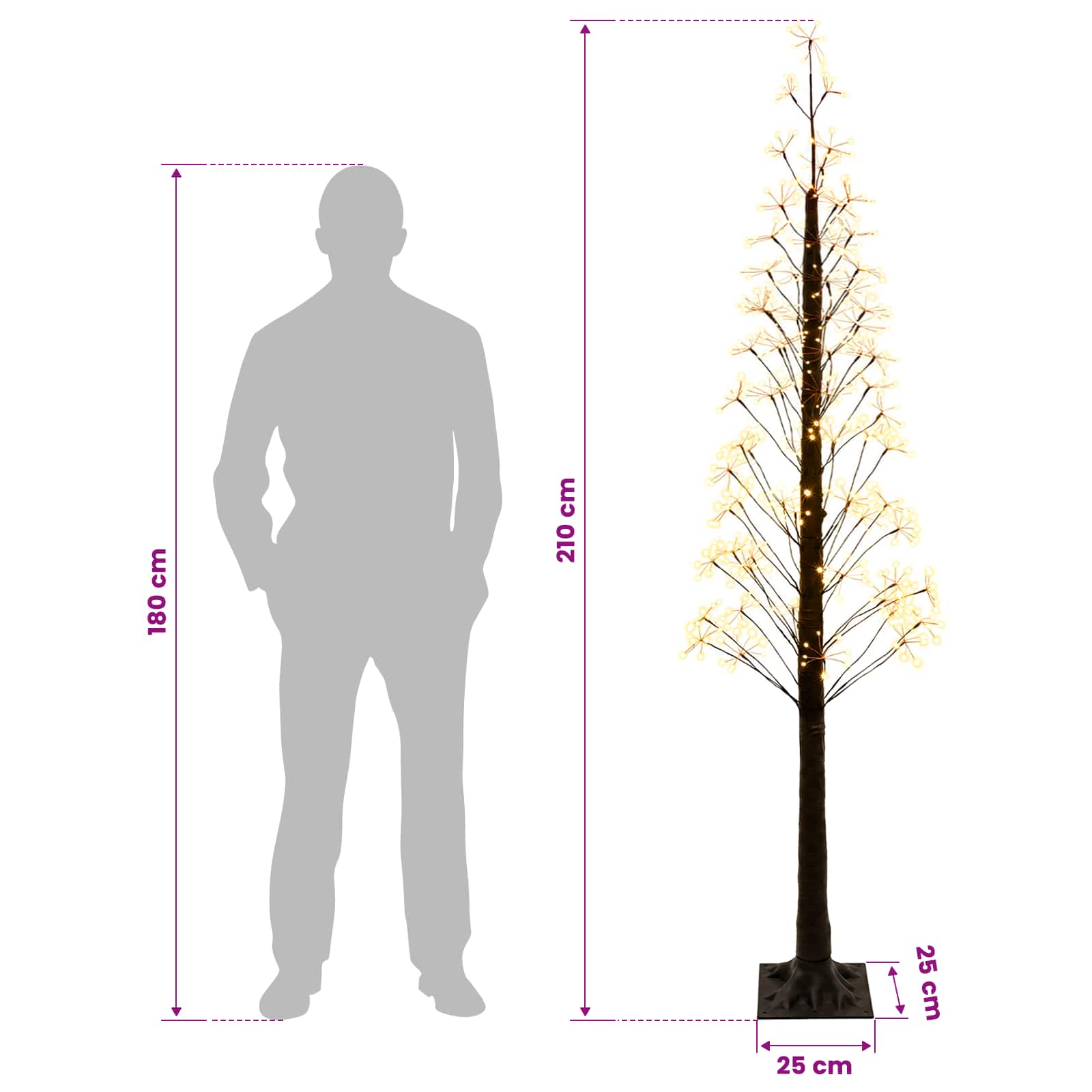 Starburst Christmas Tree size guide