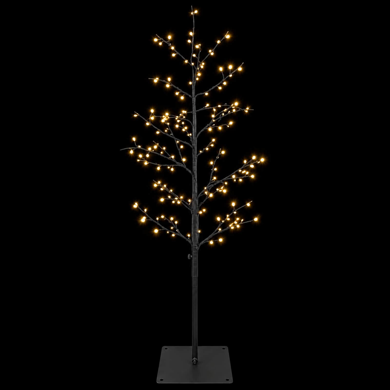 Mini brezovo božično drevo Črna 18 x 18 x 120 cm Jeklo 279 LED
