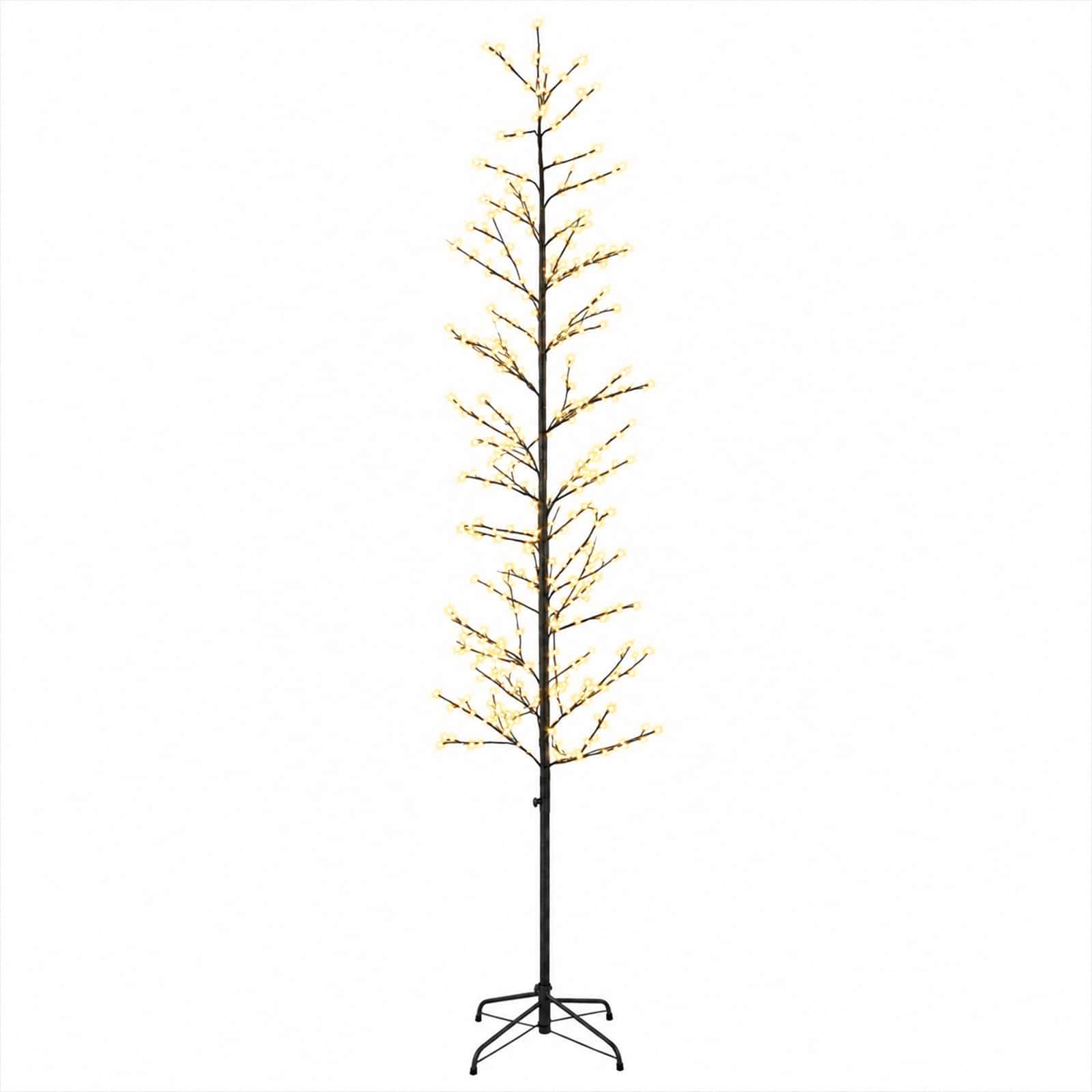 vidaXL Vianočná mikro breza Čierna 240 cm Oceľ 675 LED