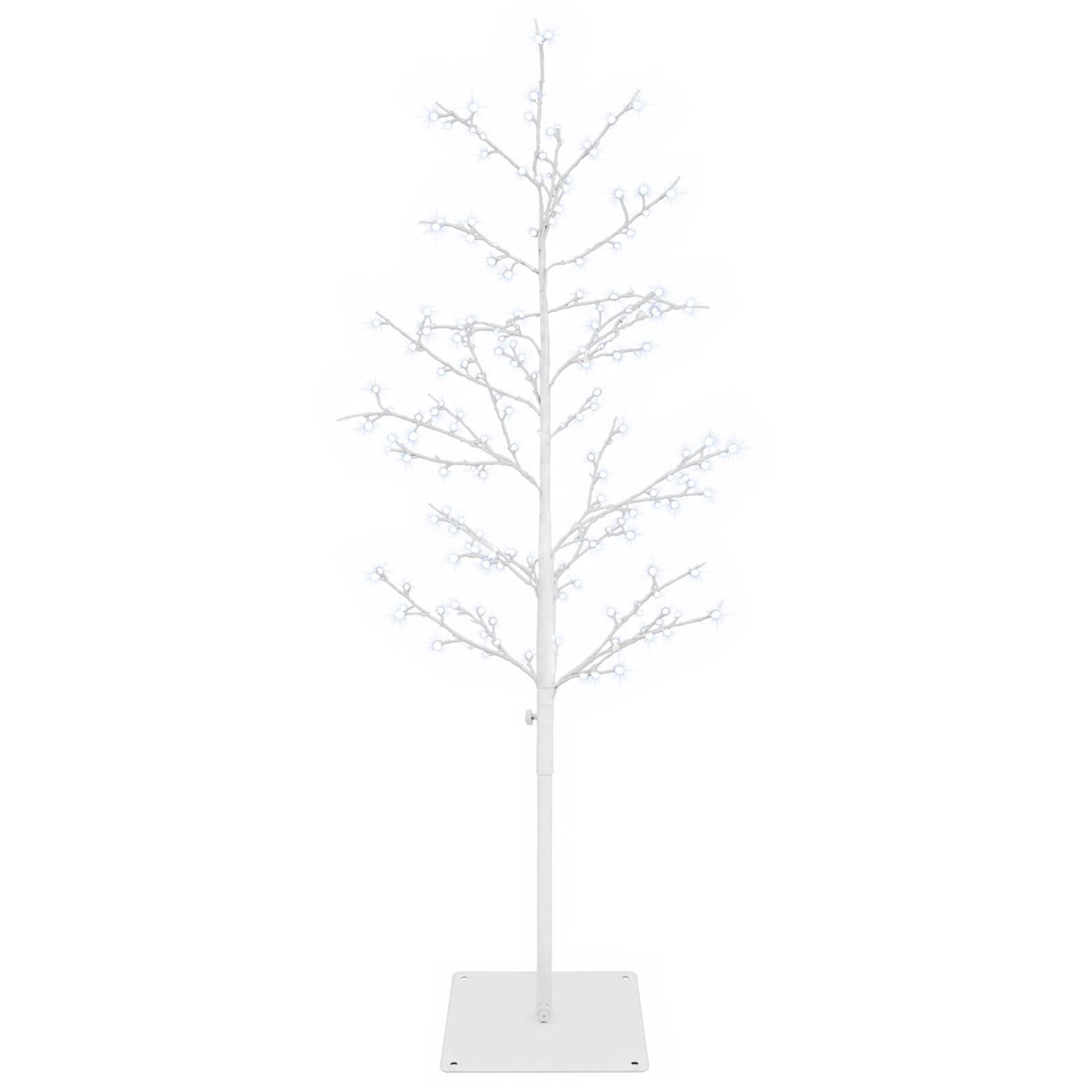vidaXL Vianočná mikro breza Biela 120 cm Oceľ 279 LED