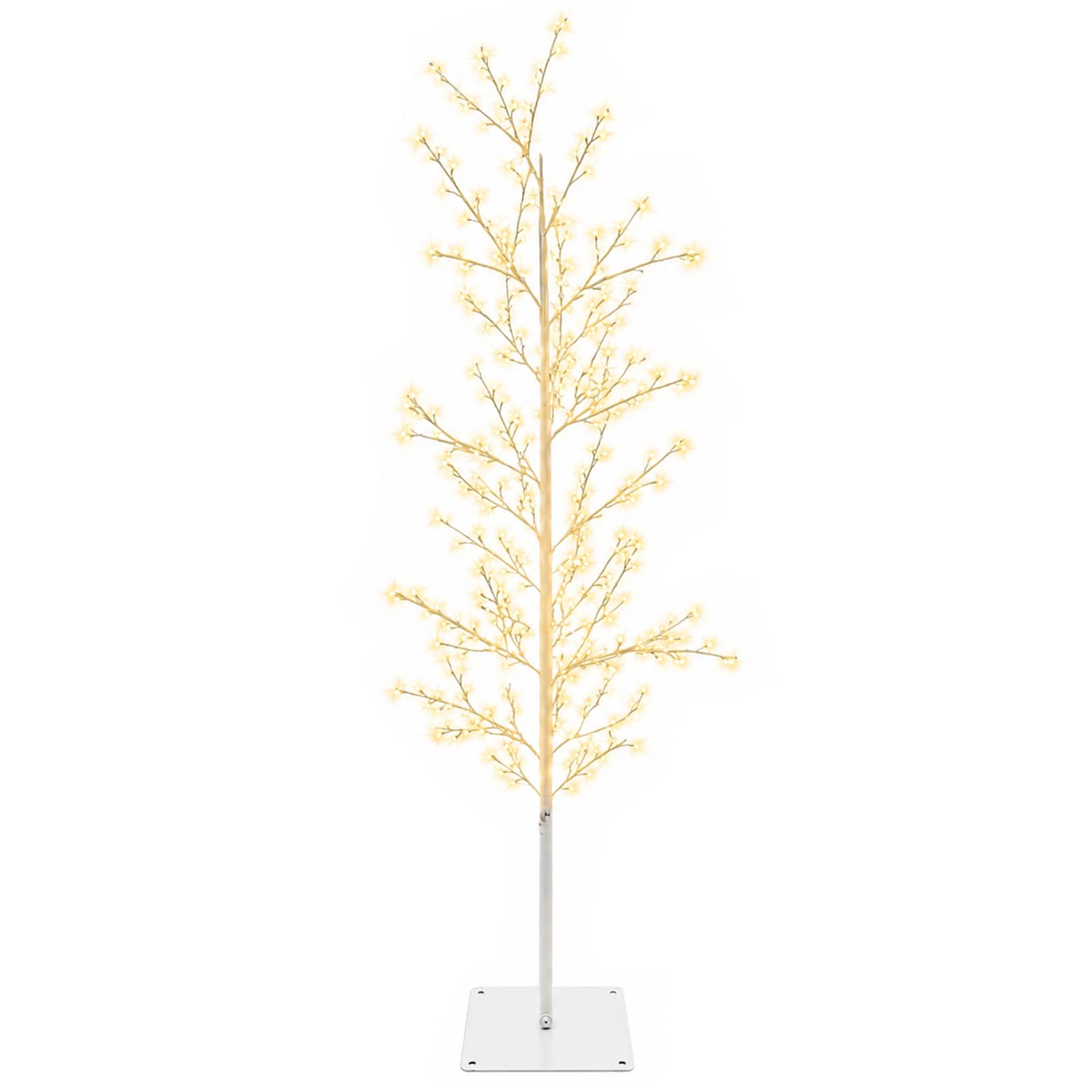 vidaXL Vianočná mikro breza Biela 150 cm Oceľ 360 LED