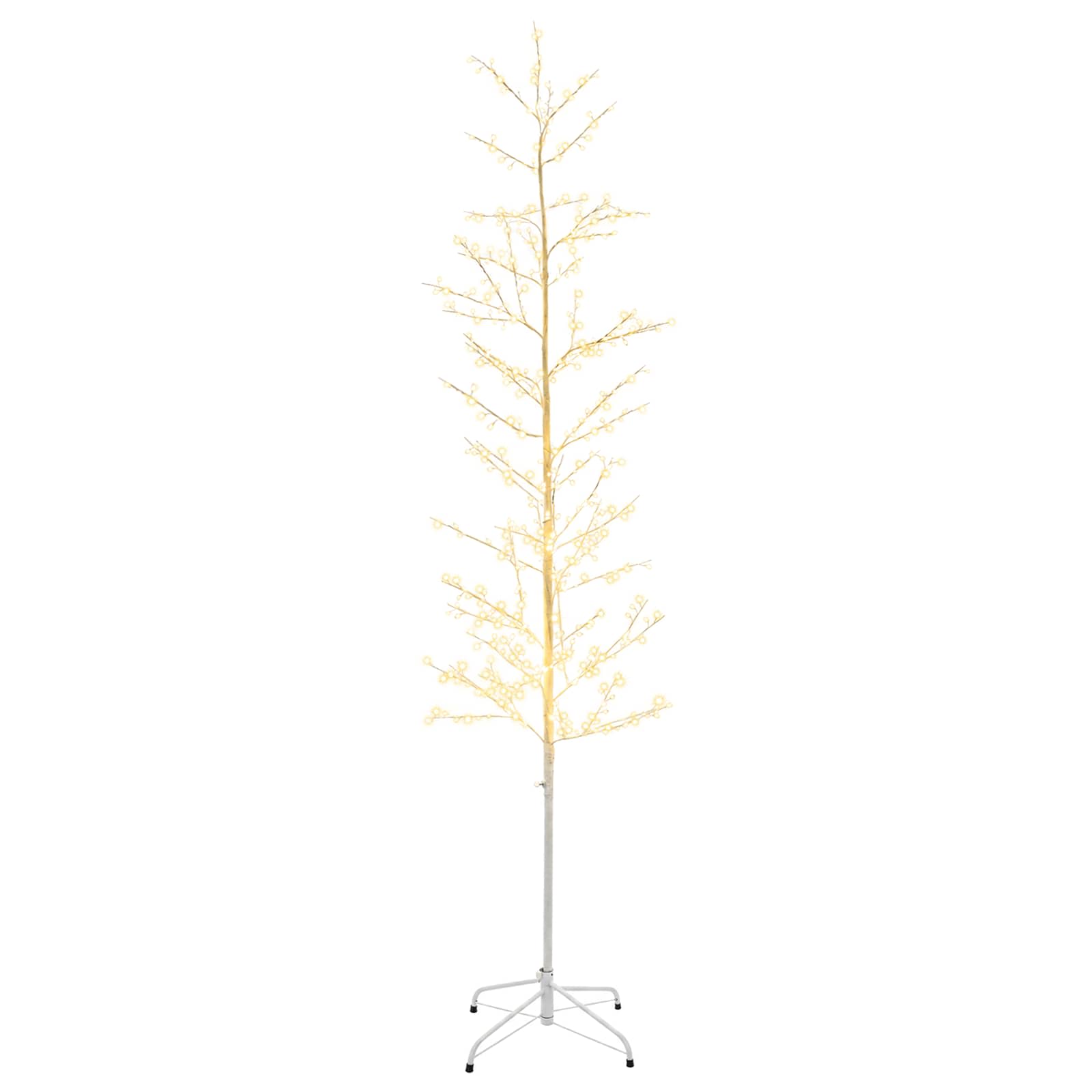 vidaXL Künstlicher LED-Birkenbaum Weiß 47 x 210 cm Stahl 567 LEDs