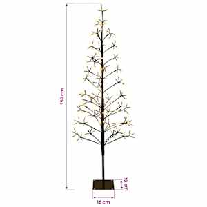 LED vánoční stromek Černá 150 cm Ocel 164 LED - obrázek 7