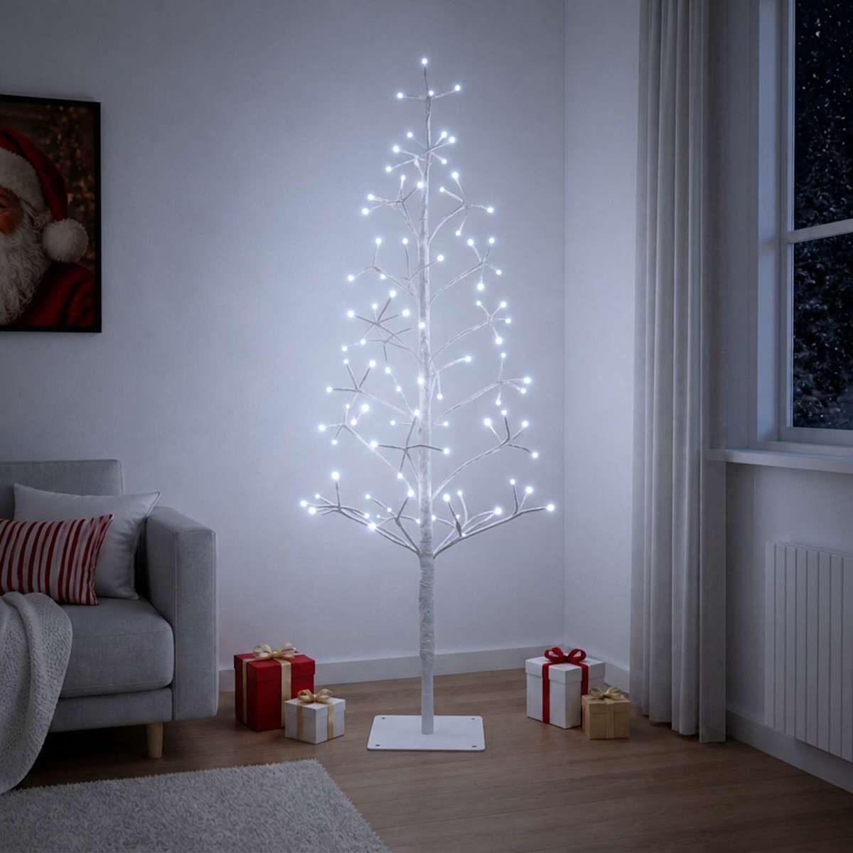 LED-juletræ med lyskæde 47 x Stål 268 LED'er - Billede 3