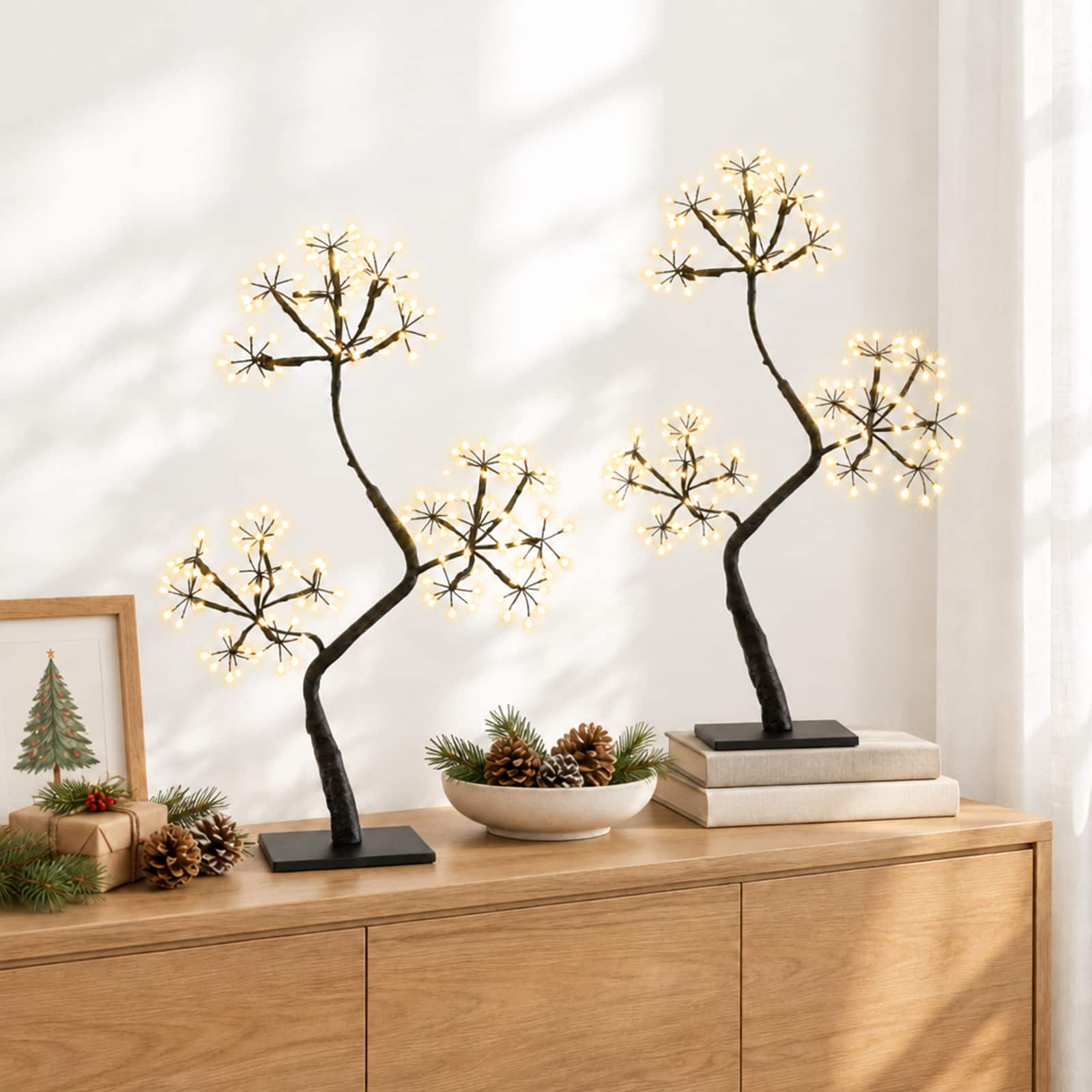 vidaXL S-vormige LED-kerstboom 2 st Zwart 45 cm Kunststof 336 LED's