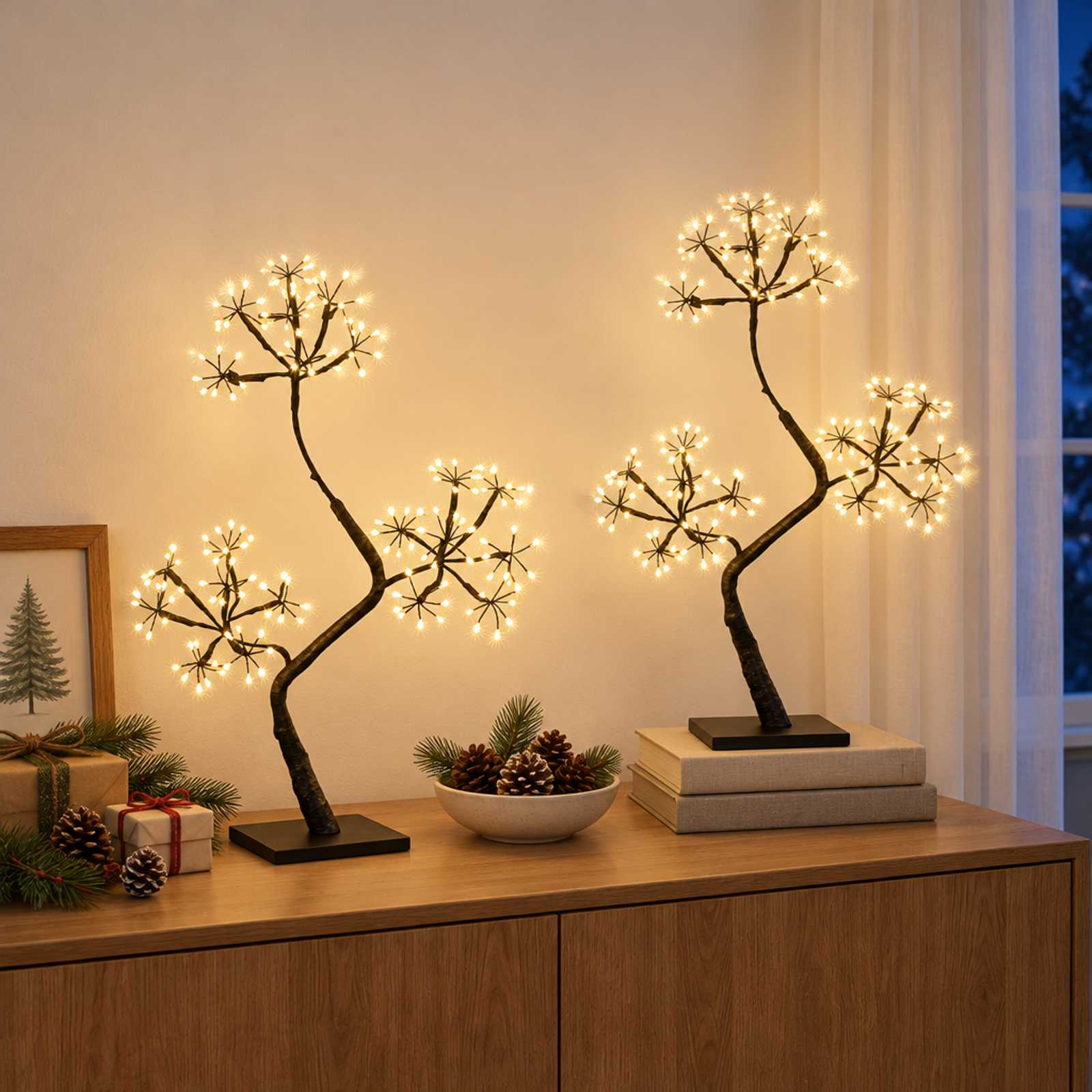 vidaXL S-vormige LED-kerstboom 2 st Zwart 45 cm Kunststof 336 LED's, foto 2