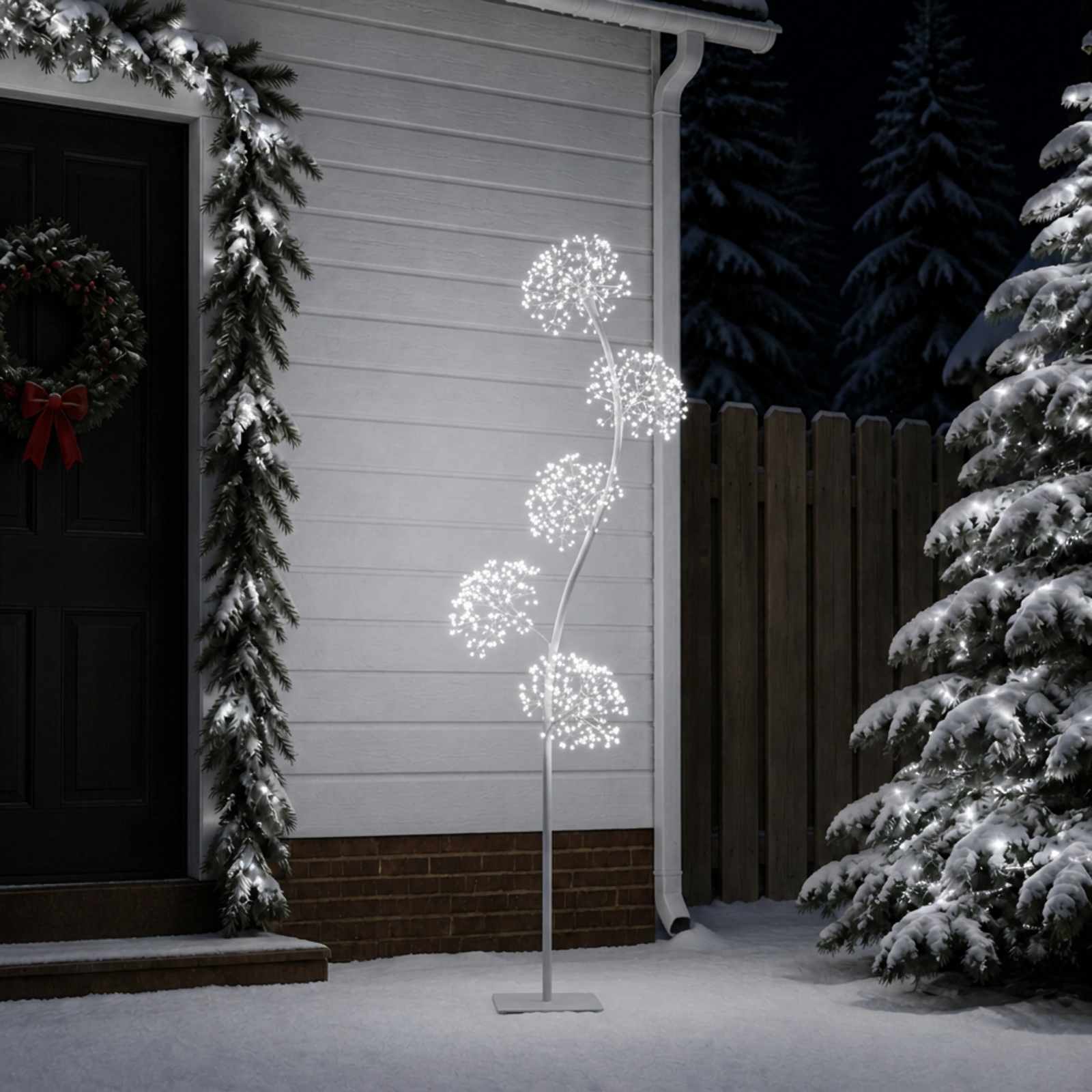 S-kujuline LED-jõulupuu Valge 20 x 20 x 175 cm Teras 840 LED-i 15 Kõik vajalik sinu aeda ja koju! 8721567965688 ai mo Kõik vajalik sinu aeda ja koju!