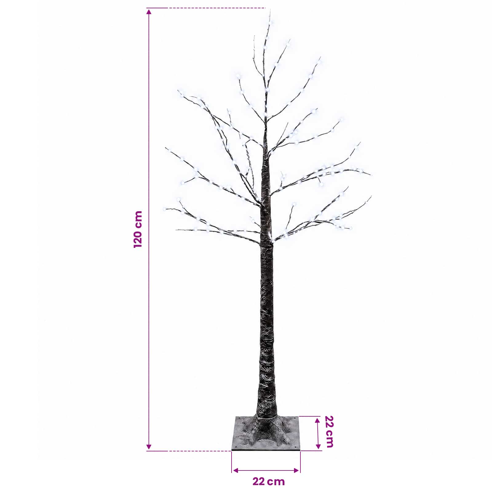 Lumega kaetud LED-jõulupuu Pruun 22 x 22 x 120 cm Plastmass 7 Kõik vajalik sinu aeda ja koju! Lumega kaetud LED-jõulupuu Pruun 22 x 22 x 120 cm Plastmass - Pilt 7
