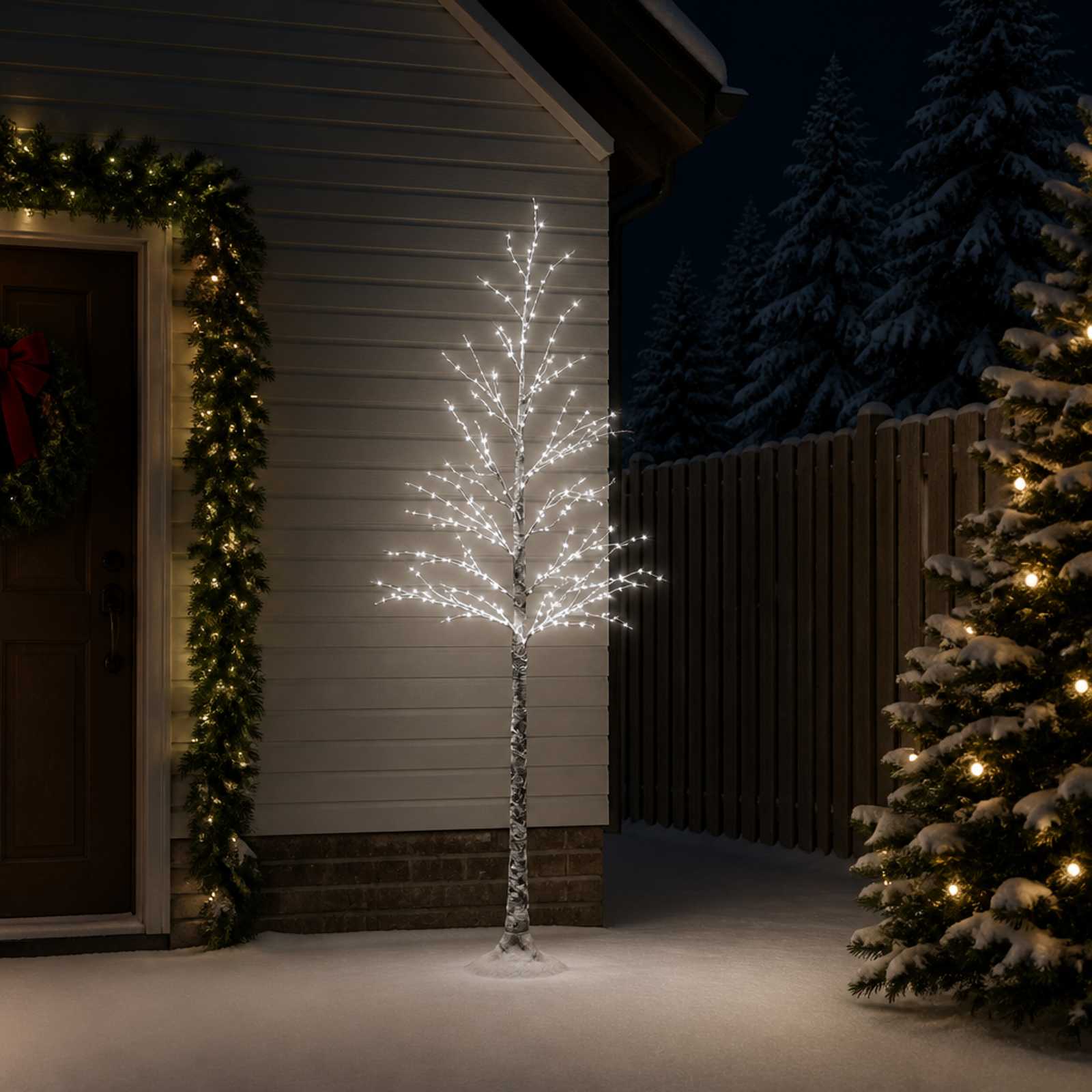 vidaXL Verschneiter LED-Weihnachtsbaum Braun 25 x 25 x 210 cm