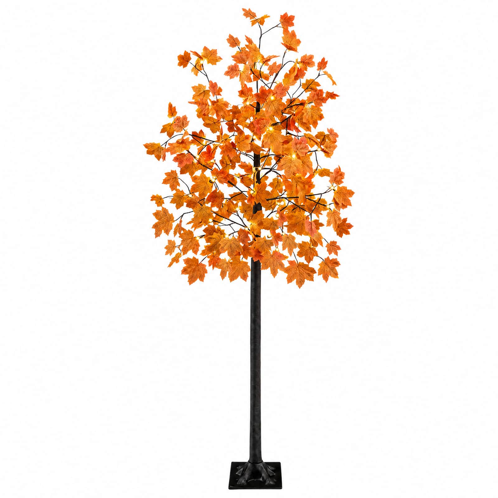 vidaXL LED javorový vianočný stromček Hnedá 210 cm Plast 144 LED