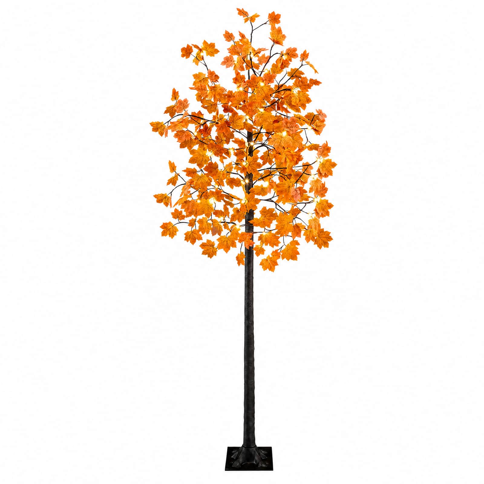 vidaXL LED javorový vianočný stromček Hnedá 240 cm Plast 192 LED