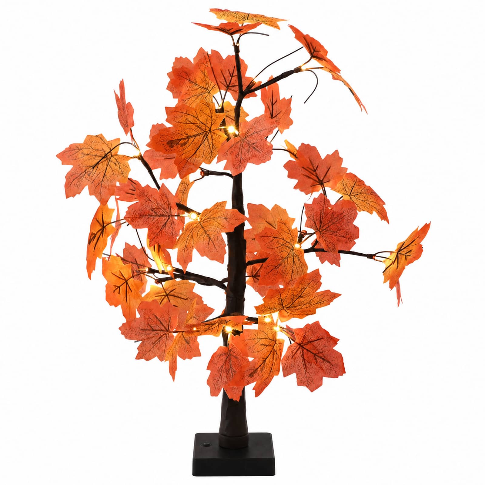 vidaXL LED javorový vianočný stromček 2 ks Hnedá 58 cm Plast 48 LED