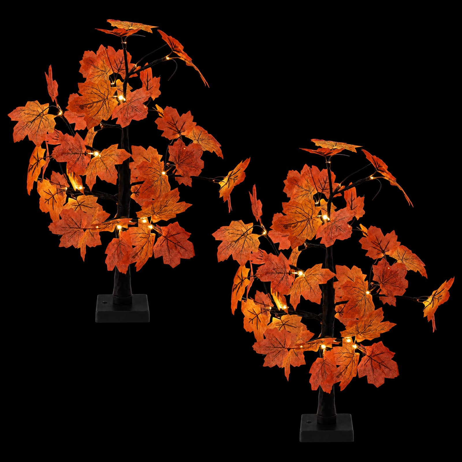 vidaXL LED-kerstboom esdoorn 2 st Bruin 58 cm Kunststof 48 LED's, foto 4