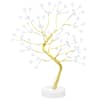 vidaXL Mini helendav kuusepuu 2 tk Kuldne 12 x 50 cm Teras 108 LED-i